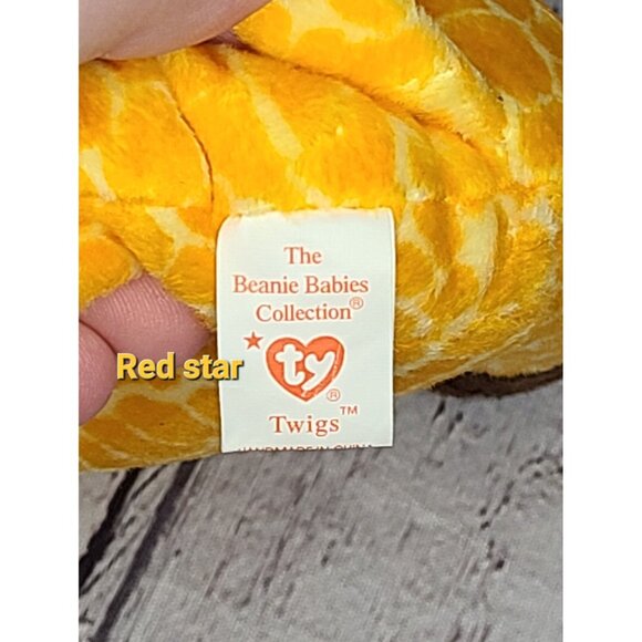 1995 Vintage Twigs Giraffe Beanie Baby, PVC Pellets, Tag Errors, Hants UK - Picture 9 of 10